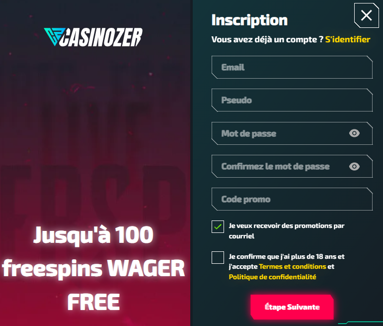 Casinozer inscription.